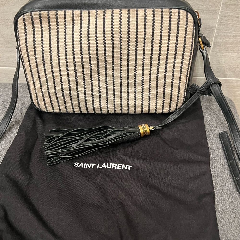 Yves Saint Laurent
Camera Lou striped canvas crossbody bag - Picture 2 of 9